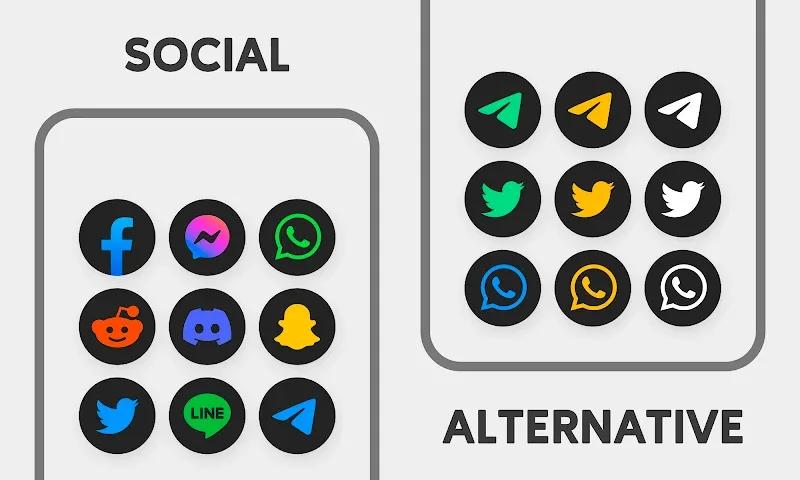 MiDark - Icon Pack (Round) Screenshot 4