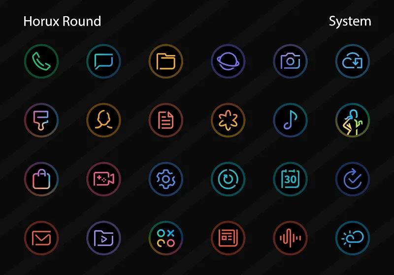 Horux - Icon Pack (Round) Screenshot 2