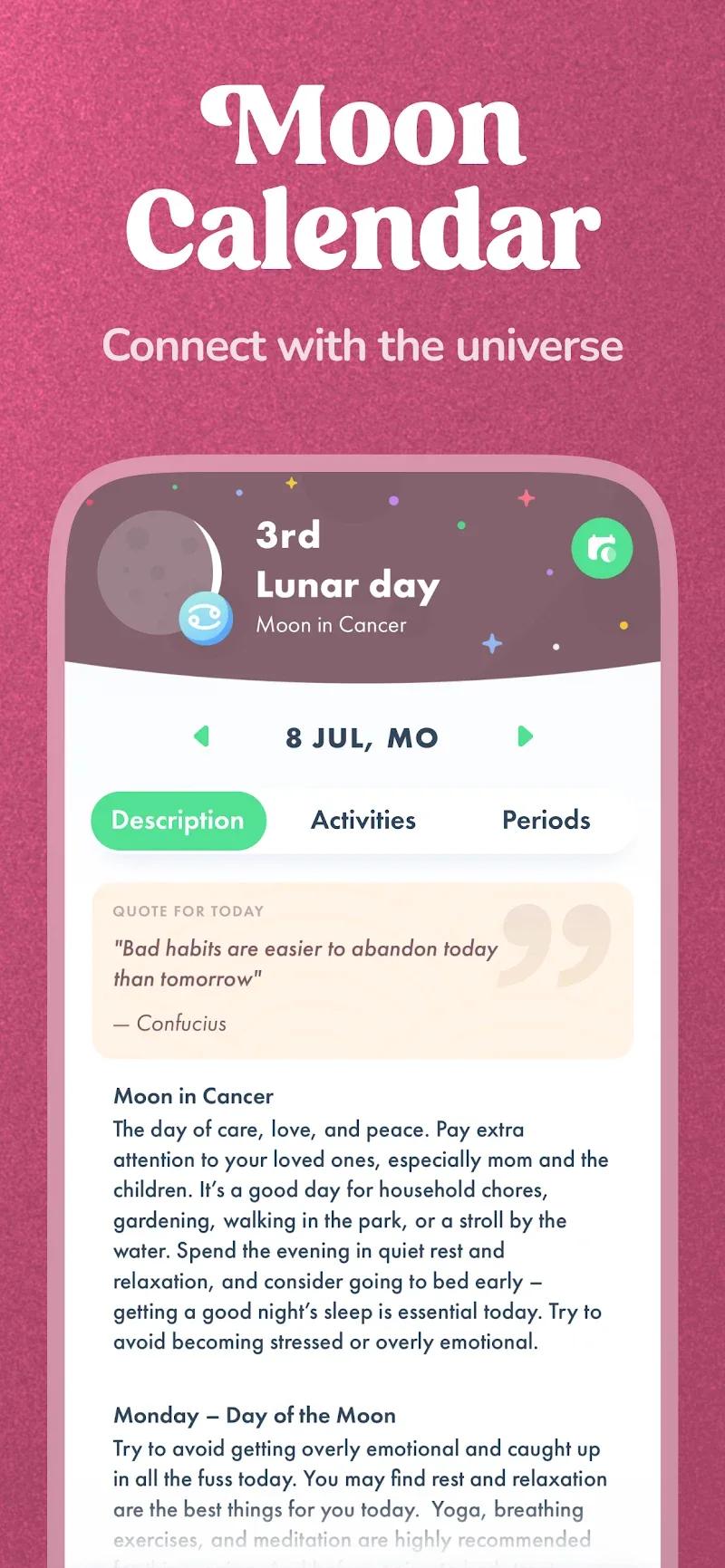 Navamsha: Moon Phase Calendar Screenshot 1