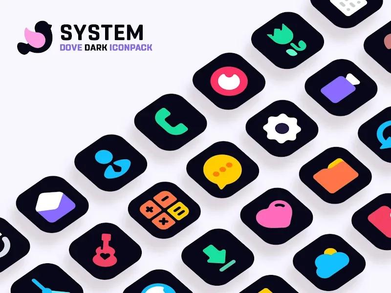 Dove Dark : Icon Pack Screenshot 1