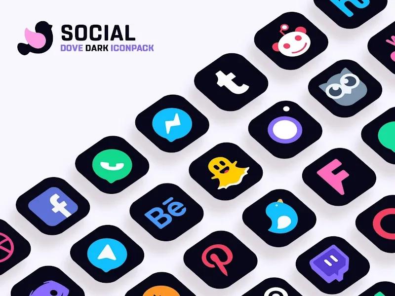 Dove Dark : Icon Pack Screenshot 2