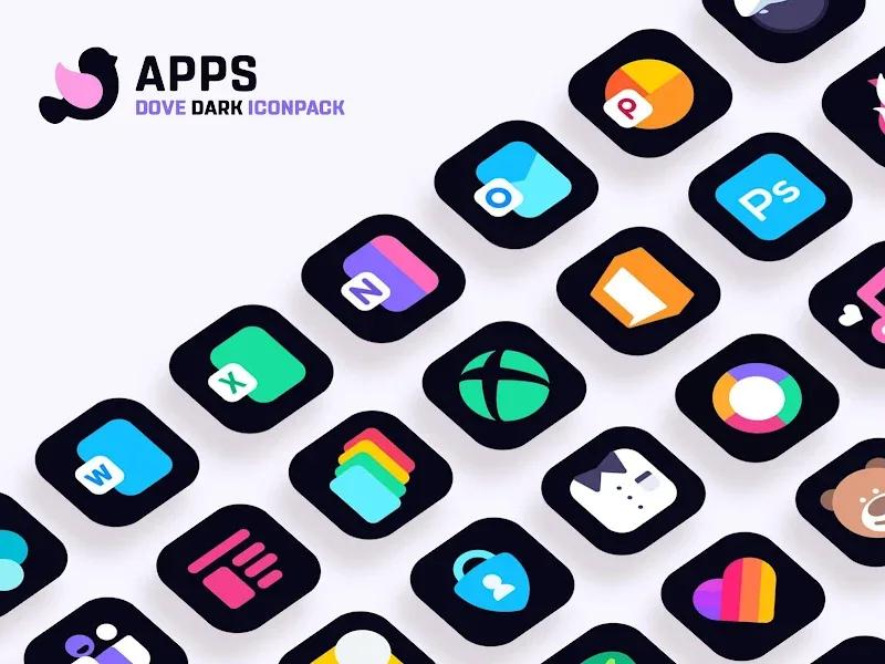 Dove Dark : Icon Pack Screenshot 4