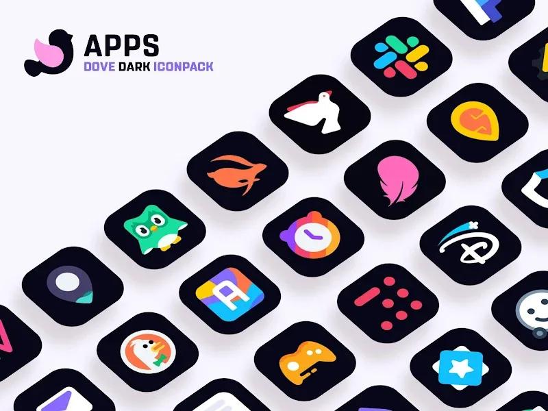 Dove Dark : Icon Pack Screenshot 5