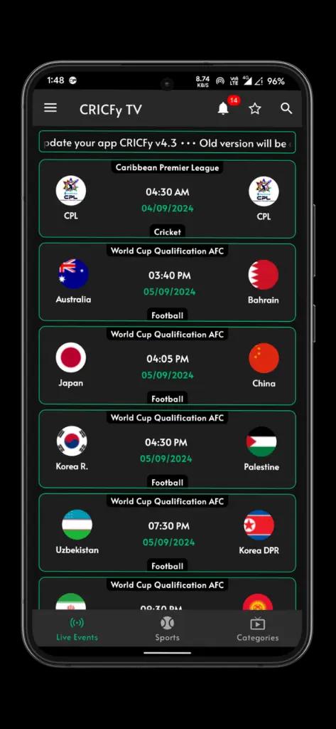 Cricfy TV Screenshot 3