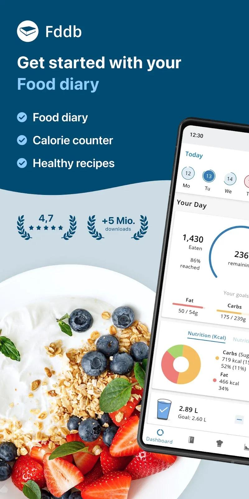 Fddb - Calorie Counter & Diet Screenshot 1