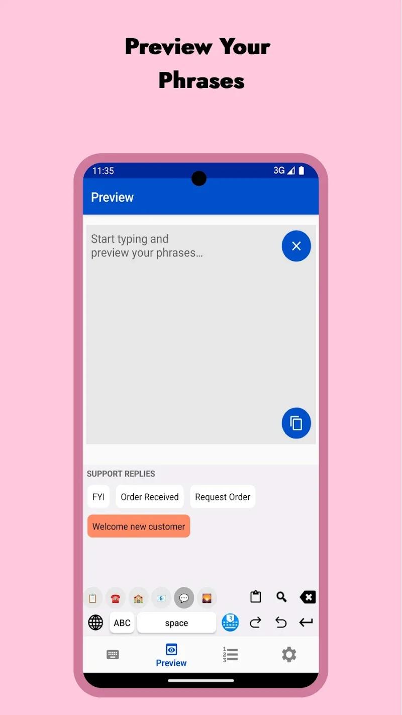 LazyBoard - Phrase Keyboard Screenshot 4