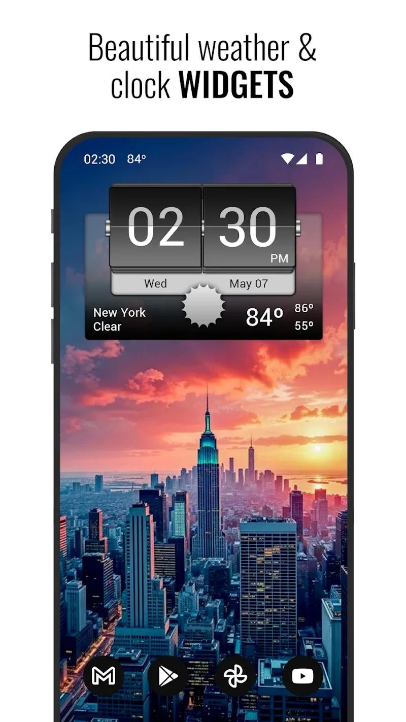 3D Flip Clock & Weather Screenshot 1