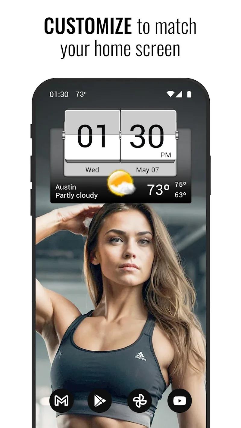 3D Flip Clock & Weather Screenshot 2