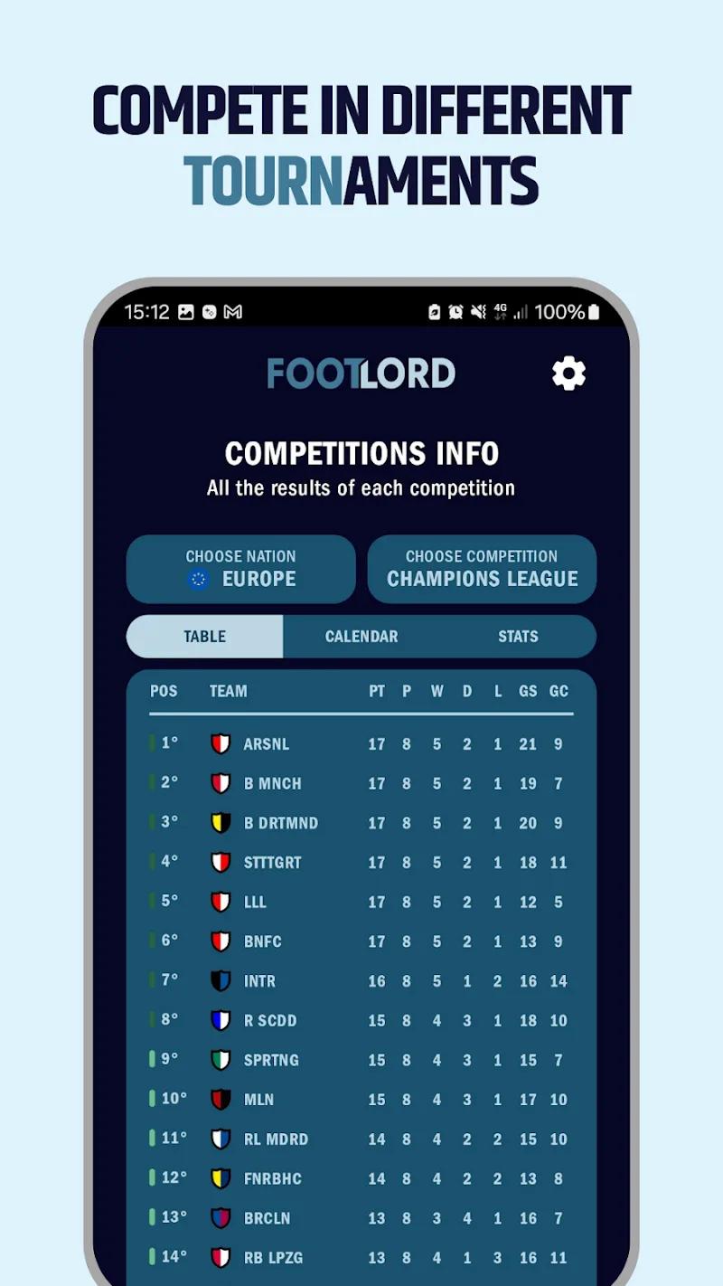 FootLord - Football Manager Screenshot 1