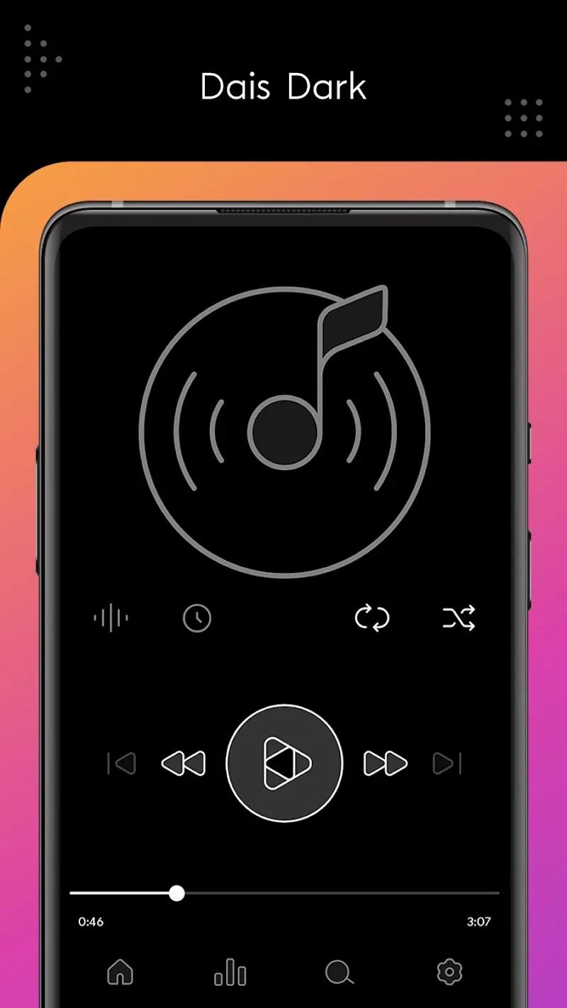 Dais Dark - Poweramp Skin Screenshot 1