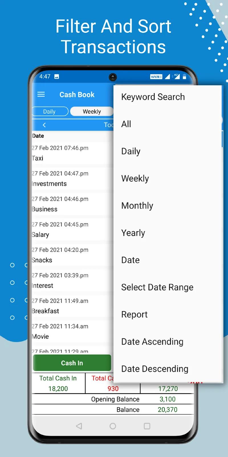 Cash Book- daily expenses Screenshot 3