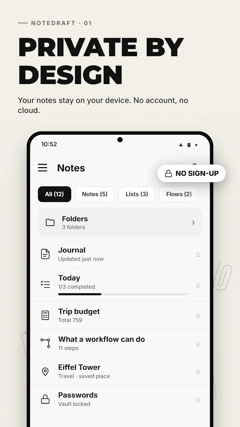 NoteDraft – Offline Notepad Screenshot 1