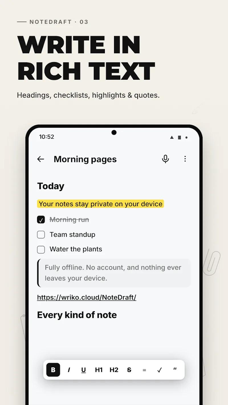 NoteDraft – Offline Notepad Screenshot 3