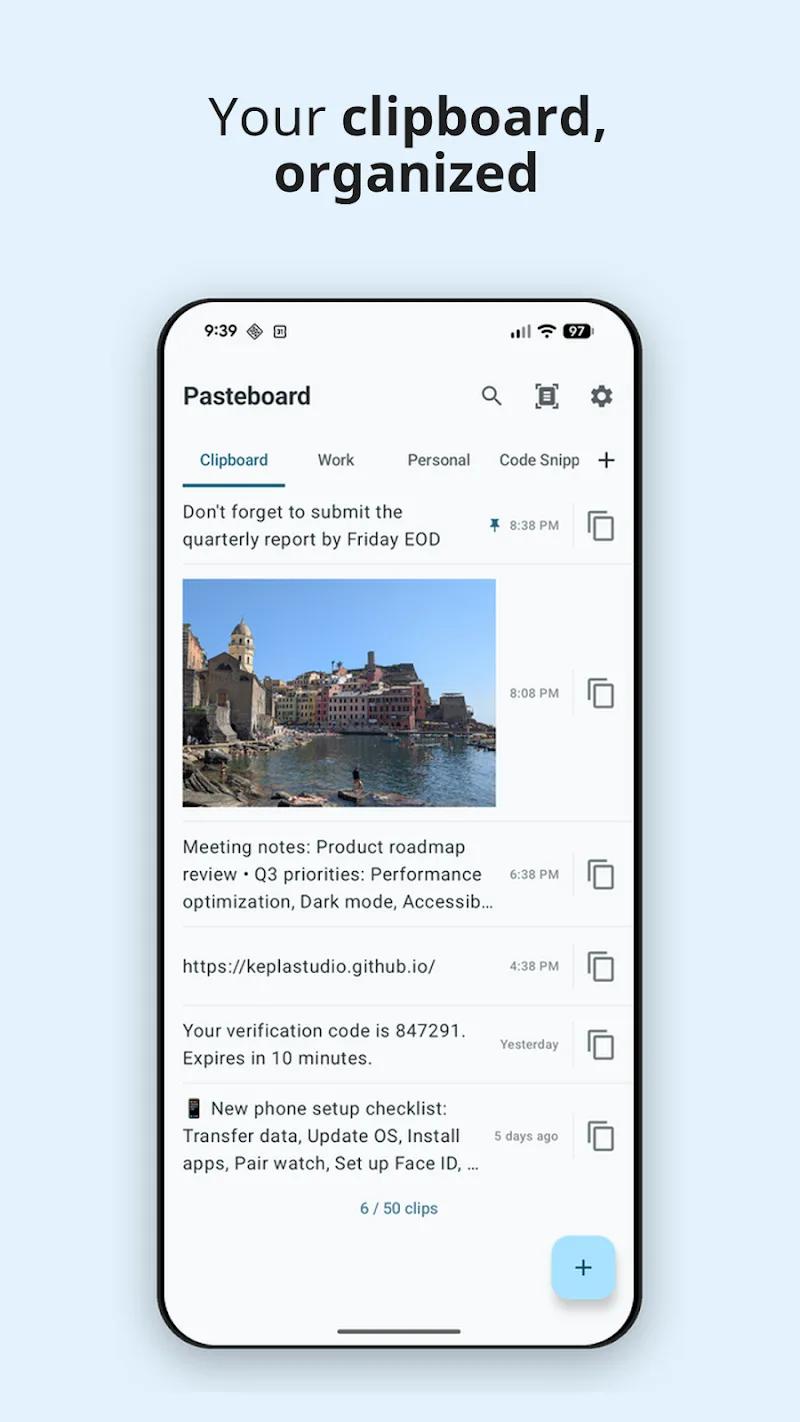 Pasteboard: Clipboard Manager Screenshot 1