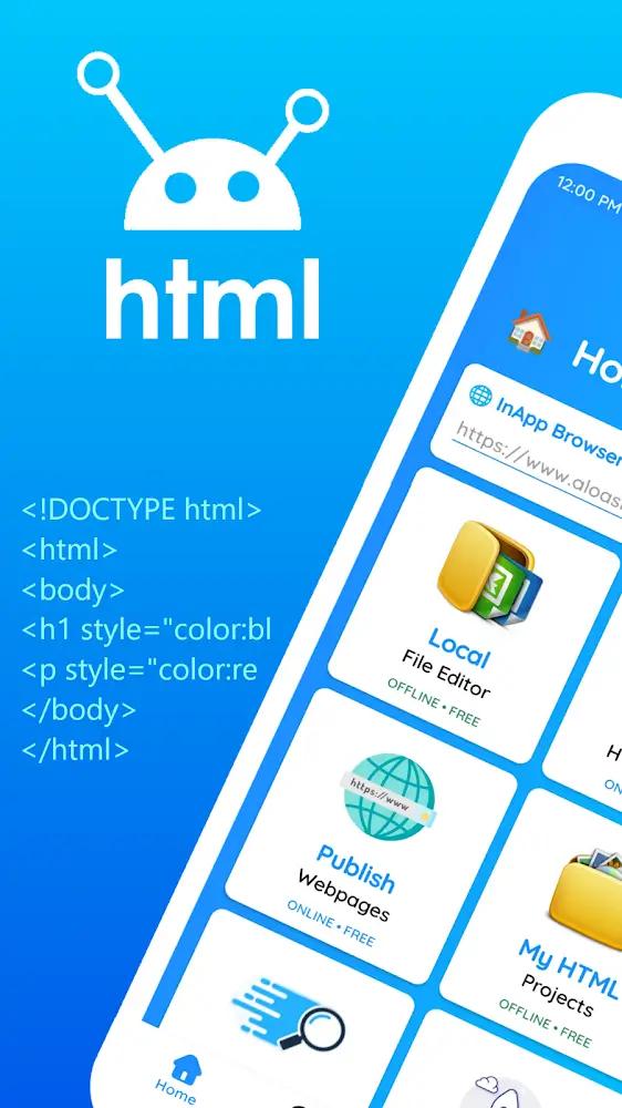 HTML Editor Mobile - AloHTML Screenshot 1