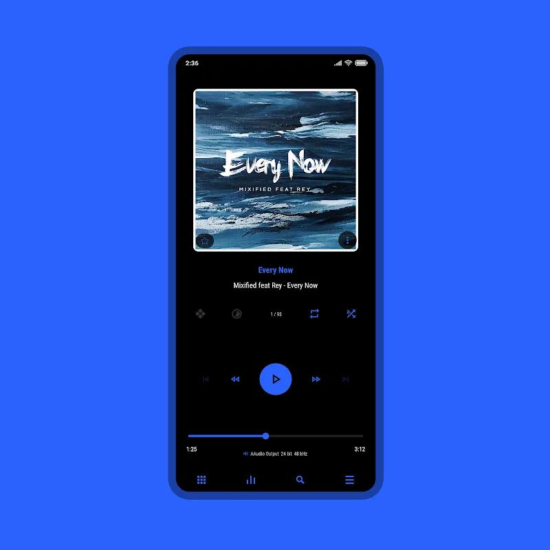 Luminous Black - Poweramp Skin Screenshot 1
