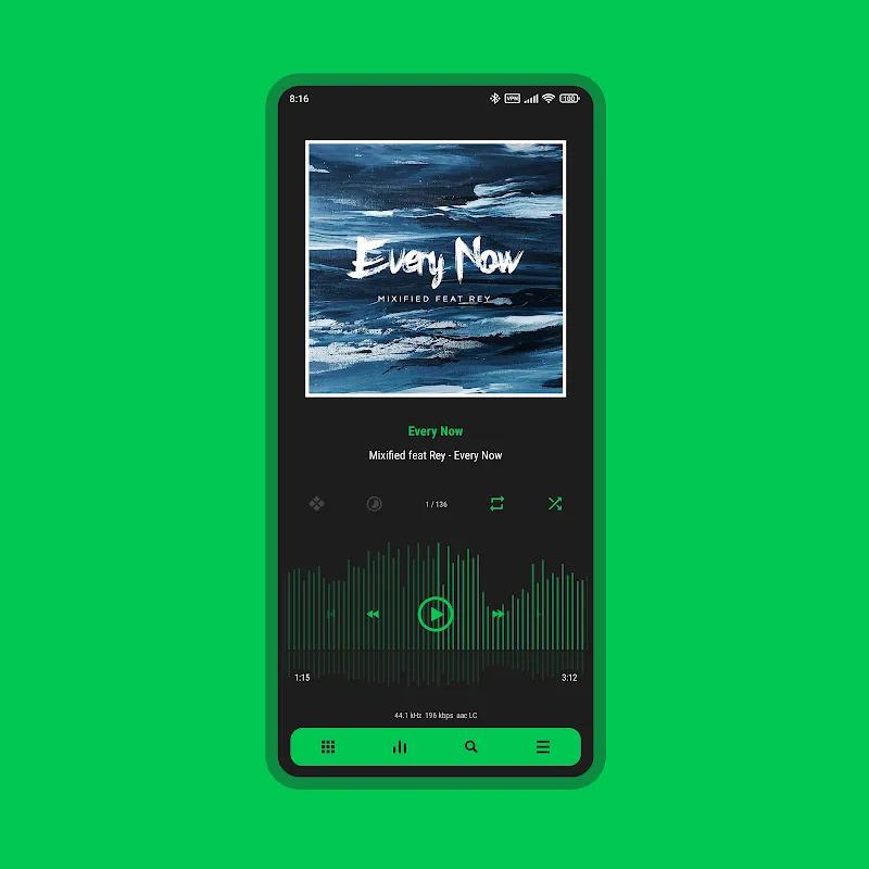 Luminous Black - Poweramp Skin Screenshot 3