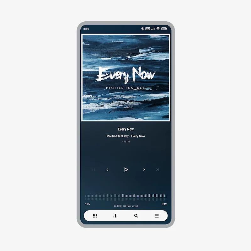 Luminous Black - Poweramp Skin Screenshot 4