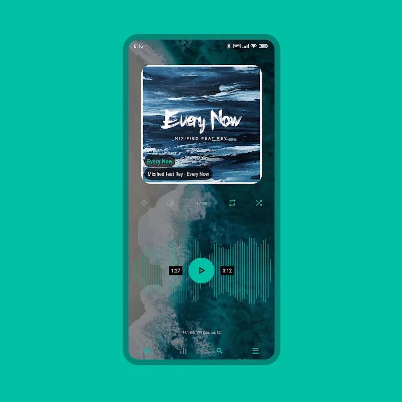 Luminous Black - Poweramp Skin Screenshot 5
